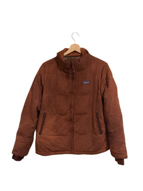 Patagonia Bivy Down Jacket Womens Medium Brown Insulated Recycled Down Puffer